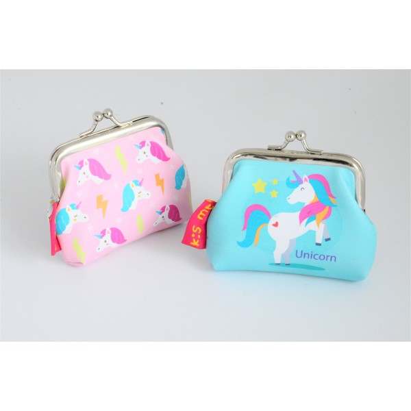 Piniginė mergaitėms Unicorn žydra 9*9 cm