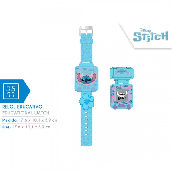 Edukacinis laikrodis Stitch su zaidimais 18*10 cm