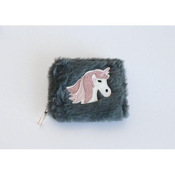 Piniginė mergaitėms Unicorn žalia 9*10 cm