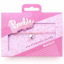 Sidabrinė 925 apyrankė Barbie su pakabuku rožiniai karoliukai svoris 3,63g