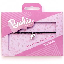 Sidabrinė 925 apyrankė Barbie su pakabuku juodi karoliukai svoris 3,63g