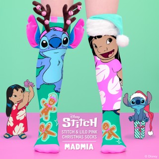 Kojinės Stitch Christmas Pink